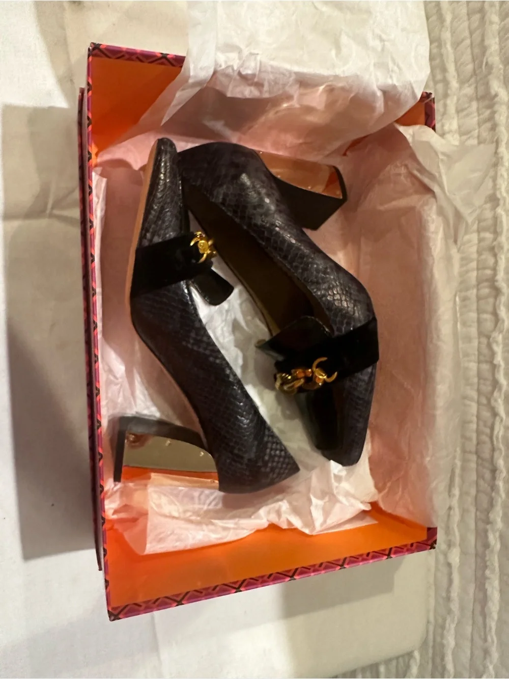 Tory Burch Jessa Snake Print Pump Leather Sie 6.5